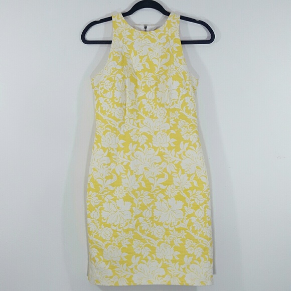 Ann Taylor Dresses & Skirts - Ann Taylor yellow floral brocade sheath dress